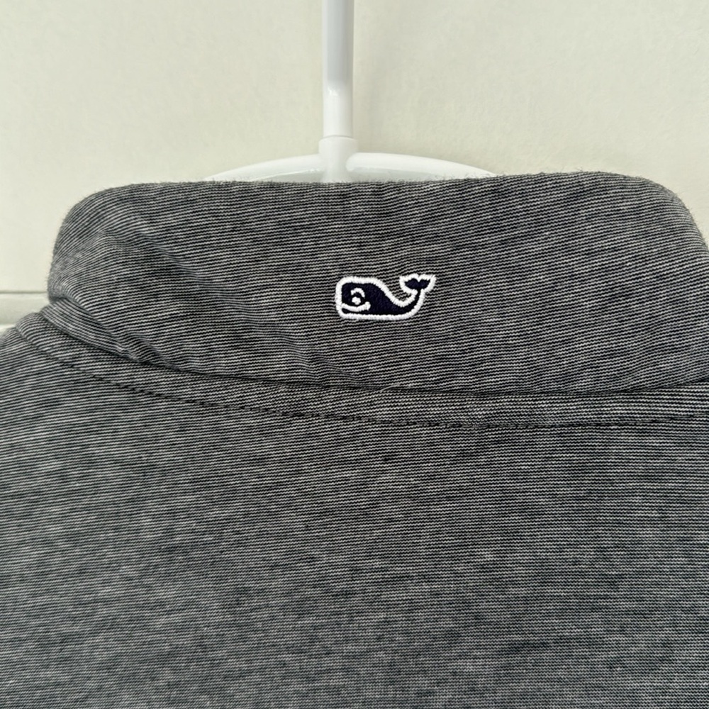 VINEYARD VINES Edgartown pullover size kids XL (18) grey lightweight 1/4 zip - Picture 4 of 5
